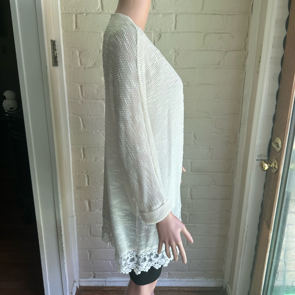 Forever 21 size medium cream and white colored boho comfy stretch lace - Picture 4 of 12